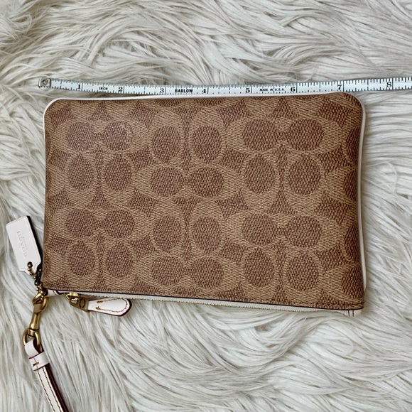 Coach Small Wristlet In Colorblock Signature Canvas - Picture 7 of 15